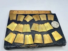 18 Pcs Vintage Brass Pendant Charm Dangles Rhombus Corrugated Findings RO-DO