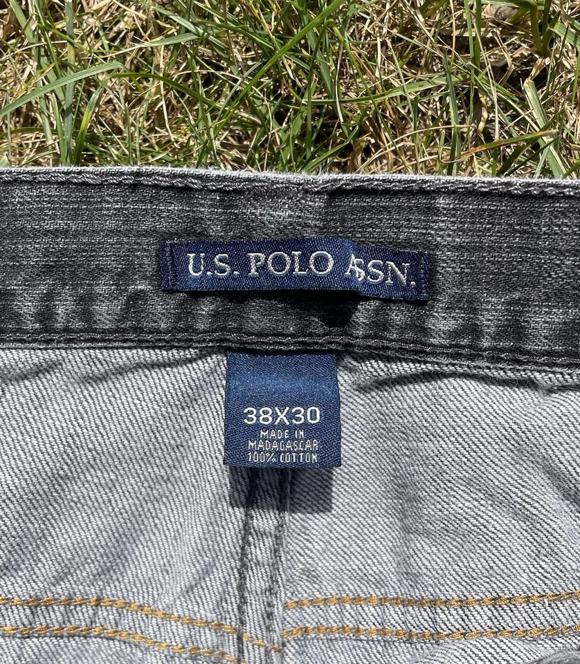 Pantalones de mezclilla vintage de Estados Unidos Polo Assn para hombre 38x30 holgados grunge Y2K gris carbón negro Foto 3 de 4