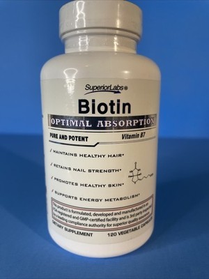 SUPERIOR LABS BIOTIN Optimal Absorption cnt 120 capsules EXP 01/2027
