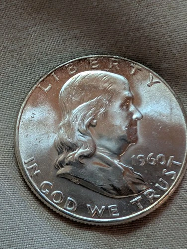 1960 Silver Franklin Half Dollar - Choice Gem Brilliant Unc Very Lustrous