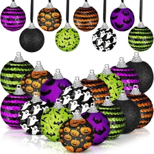 16 Pcs Halloween Ball Ornaments for Tree 2 Inch Halloween Tree Decorations Pumpk