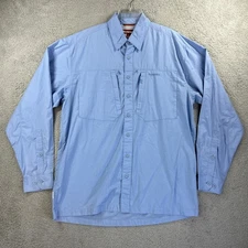 Simms Shirt Mens Large Tall Blue COR3 Long Sleeve Vented Button Up Sport Fishing