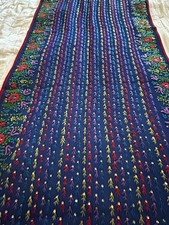 VINTAGE EMBROIDERED BEADED COLORFUL FLORAL SHAWL WRAP 19 X 82"