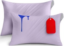 Waterproof Pillow Covers King Size, 20x38 Inch Bed Bug Proof, Lavender