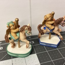 Cherished Teddies Monthly SET OF 2 Carousel Figurine Enesco Priscilla LBB33C 
