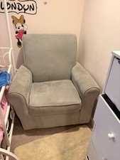 Nursery Rocking Chair Teddy Upholstered Glider Rocker Chair in Gray