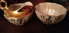 Rochelle Fine China Creamer And Sugar Bowl Vintage Mcm