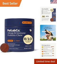 Pork Flavor Dog Probiotics - 30 Soft Chews for Allergy Gut Health
