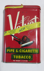 SPECIAL OFFER LABEL Vintage VELVET  1 5/8 Oz. Tobacco Empty Pocket Tin📸 AS PICX
