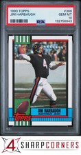 1990 TOPPS #366 JIM HARBAUGH RC BEARS PSA 10