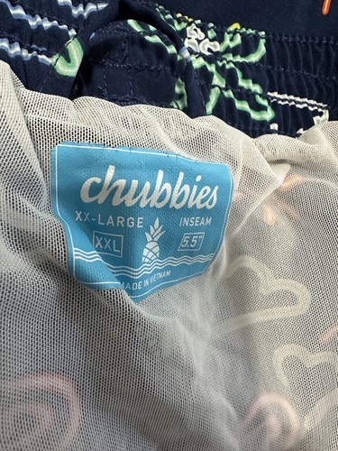 Chubbies Mens Swim Trunks 2XL Blue Neon Flamingo Martini Beach Summer 5.5” - Picture 2 of 13