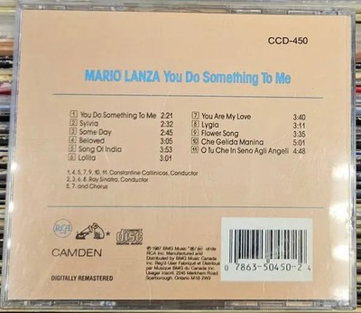 CD Mario Lanza You Do Something To Me RCA Camden