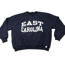Vintage Russell Athletic Sweatshirt XXL Navy East Carolina University Crewneck