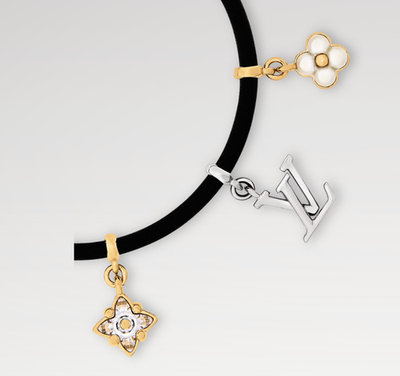 NEW Louis Vuitton Blooming Strass Bracelet Black M4434Z Unisex