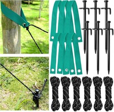 Pack 18 Heavy Duty Steel Tree Stake Kits with Tree Straps, Include 6 PCS 15.5" T