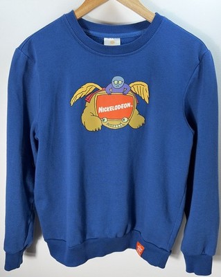 Blue Nickelodeon Nick Box Exclusive  Bumper Monster  Graphic Crewneck Small