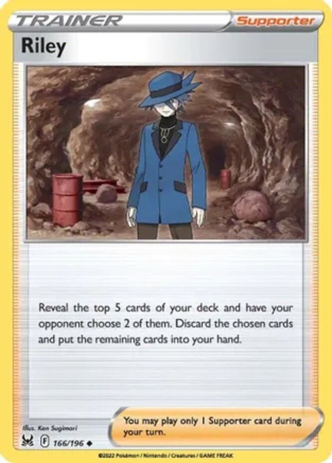 Riley - 166/196 - Uncommon (Lp) Lost Origin - Trainer - Supporter Pokémon