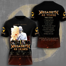 Megadeth 43 Years 1983-2026 World Tour 2026 End Of An Era TX 3D T-Shirt