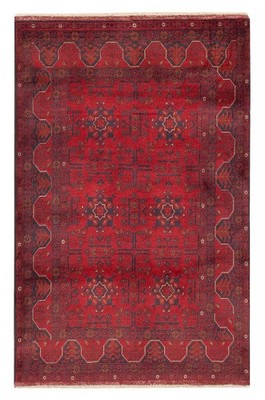 Traditional Hand-Knotted Geometric Area Rug 4'2'' x 6'4'' Oriental Wool Carpet
