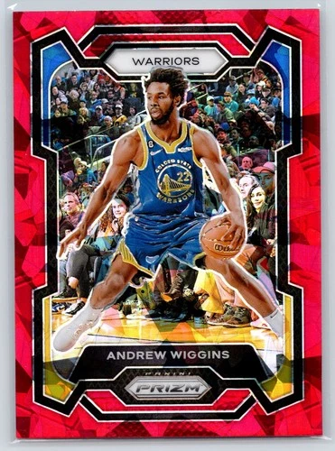 2023-24 Panini Prizm Andrew Wiggins Red Cracked Ice Warriors #83