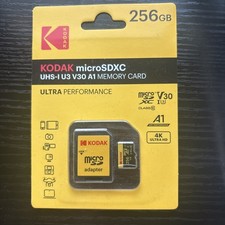 Kodak micro SDXC 256GB UHS-I U3 V30 A1 MEMORY...