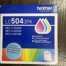 Genuine Brother LC5043PK Ink 3  Pack Cyan Magenta Yellow OEM  New Exp-2028