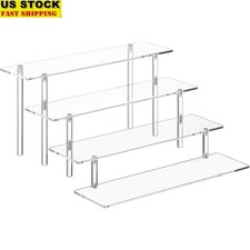 4 Tier Acrylic Display Riser Stand Organizer Dresser Table Shelf Storage New