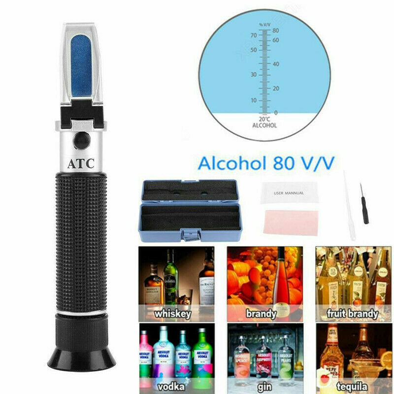 Professionelle Hand Alkohol 0-80% Test Refraktometer Wein Bier Tester Meter Neu