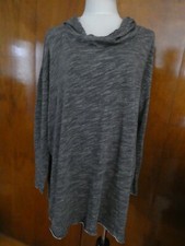 FREE PEOPLE Women’s Beach Gray Comb Long Sleeves Hood Sweater Dress M-L
