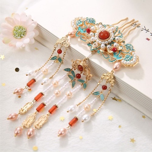 Chinese Headwear Hanfu Accessories Tassel Hair Accessories Step Hairpin - Picture 10 of 11