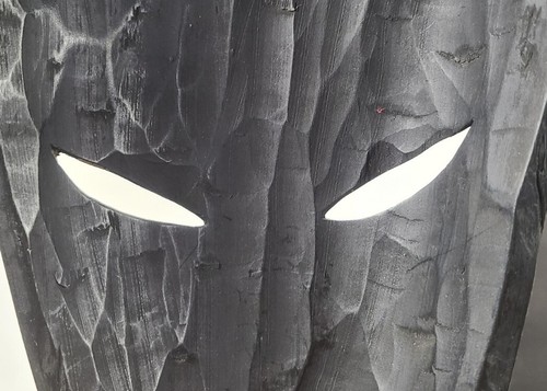 Máscara tribal africana grande tallada a mano madera decoración de pared arte ébano ébano Ghana - Imagen 8 de 12