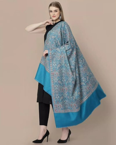 Women's Soft Wool Shawl India Oversized Blanket Wool Scarf Wrap Paisley Shawl