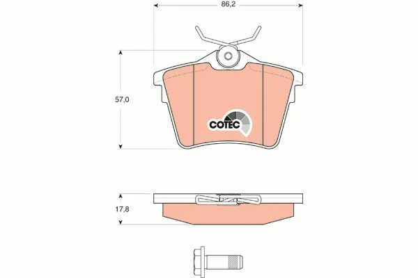 Peugeot 407 1.6 HDi 110 FAP 1.8i 08 on TRW Rear Disc Brake Pads GDB1596 DB2023 - image 3 of 4