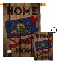 State Pennsylvania Home Sweet Garden Flag Americana States Yard House Banner