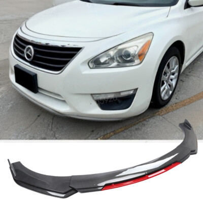 For 13-15 Nissan Altima Sedan Carbon Style Front Bumper Lip Spoiler Splitter