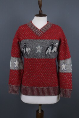 Bogner Red Long Sleeve Lightweight Casual Knit Pullover Sweater Size 40