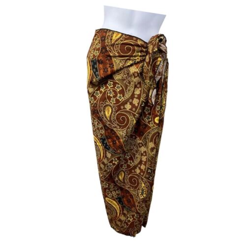 NWT Sirena Signatures Brown Boho Floral Print Swim Wrap Sarong OS