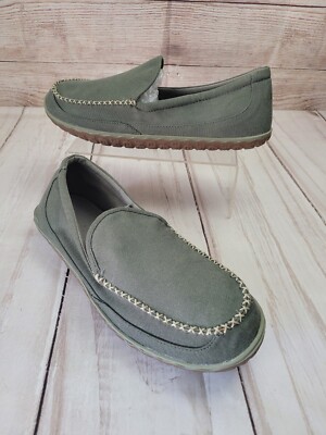 LL Bean Mountain Slipper Scuffs Men's Size 12 M Canvas Kelp Green Peat  Moss
