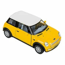 RI Novelty - Pull Back Die-Cast Metal Vehicle - MINI COOPER (Yellow)(5 inch) New