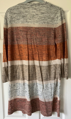 F&F Ladies Brown Mix Hooped V Neck Tunic Size 16 - Excellent Condition - Picture 2 of 2