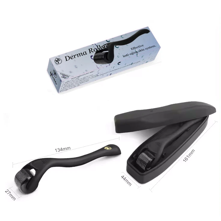 PREMIUM Derma Roller 0,3-1,5 mm 540 Nadeln Anti Aging Schwarz Matt Hautpflege - Bild 2 von 4