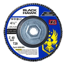 10 Pack 4.5" x 5/8"-11 XL 80 Grit Zirconia High Density Flap Discs T27 with Hub