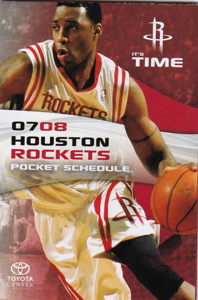Rockets 2007 2007-08 HOUSTON ROCKETS BASKETBALL POCKET SCHEDULE | eBay