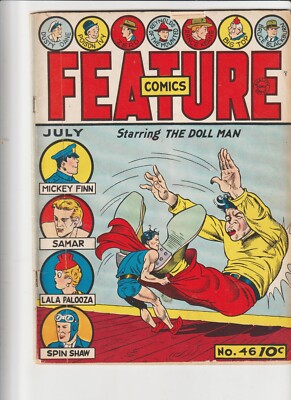 FEATURE COMICS 46  GOLDEN AGE QUALITY 1941  DOLL MAN REED CRANDELL Stone of Deat