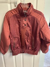 Kaelin Solar Ski Womens Vnt Sz 14 80's 90's Paisley Red Zip L Med Jacket Coat