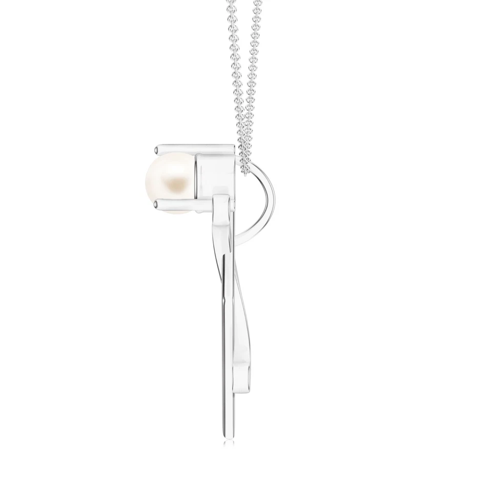 Moissanite Pendant Necklace Jewelry in 14k White Gold Finish 925 Sterling Silver - Image 3 of 4