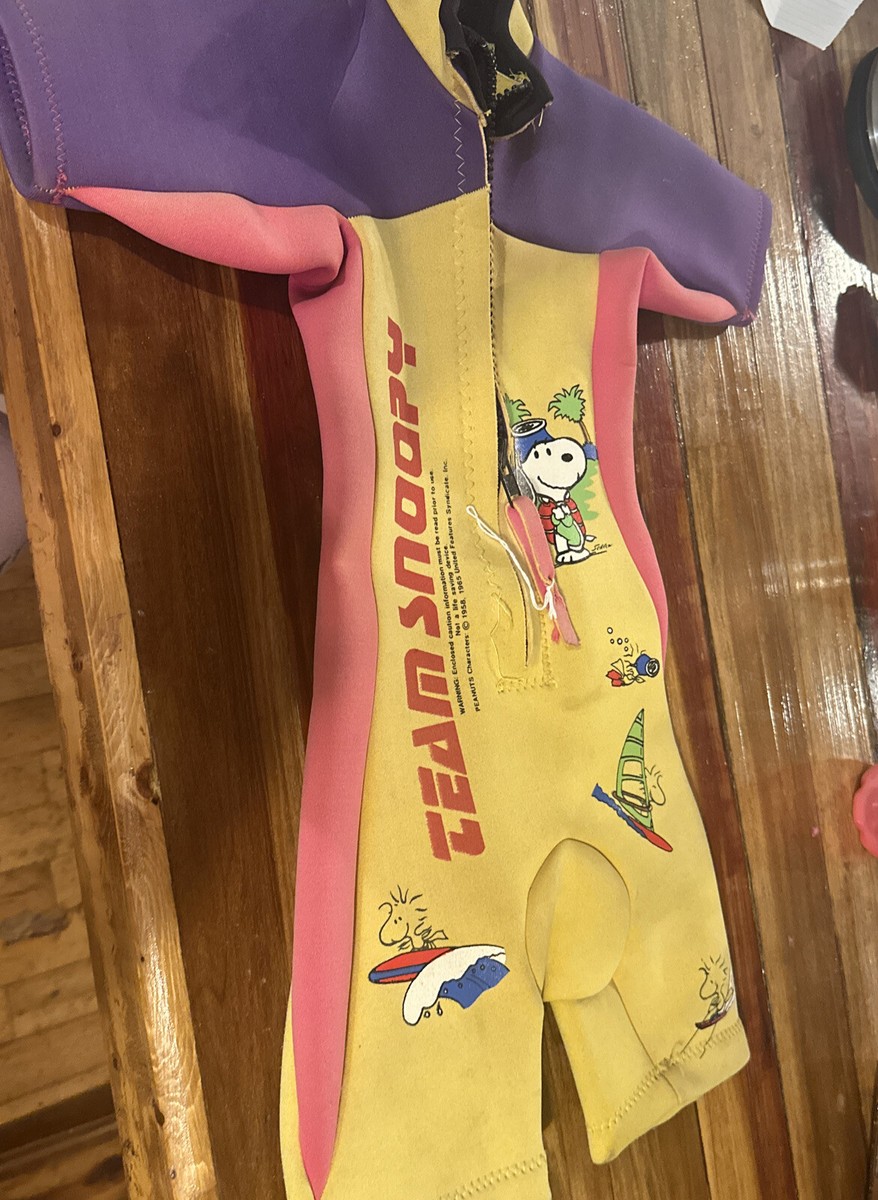 Vintage Wetsuit Team Snoopy Children's Shorty Sz s Pre-owned