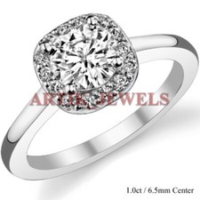 Moissanite with 14k White Gold Plated 925 Sterling Silver Ring for Women's 4550