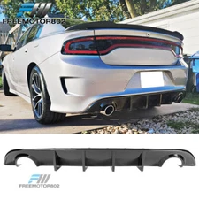 Fits 15-23 Dodge Charger SRT Scat Pack R/T Gloss Black PP Rear Bumper Diffuser