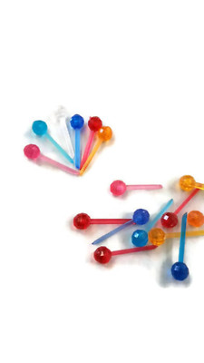 Ceramic Christmas Tree Lights 100 Small Multicolored Pin Lights Bulb    